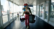 On the airport in Munich with 2 kids seats.
